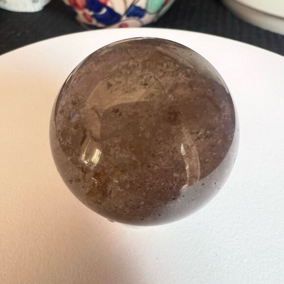 Smoky Quartz Crystal Sphere Marble (#9) - Picture 3 of 9